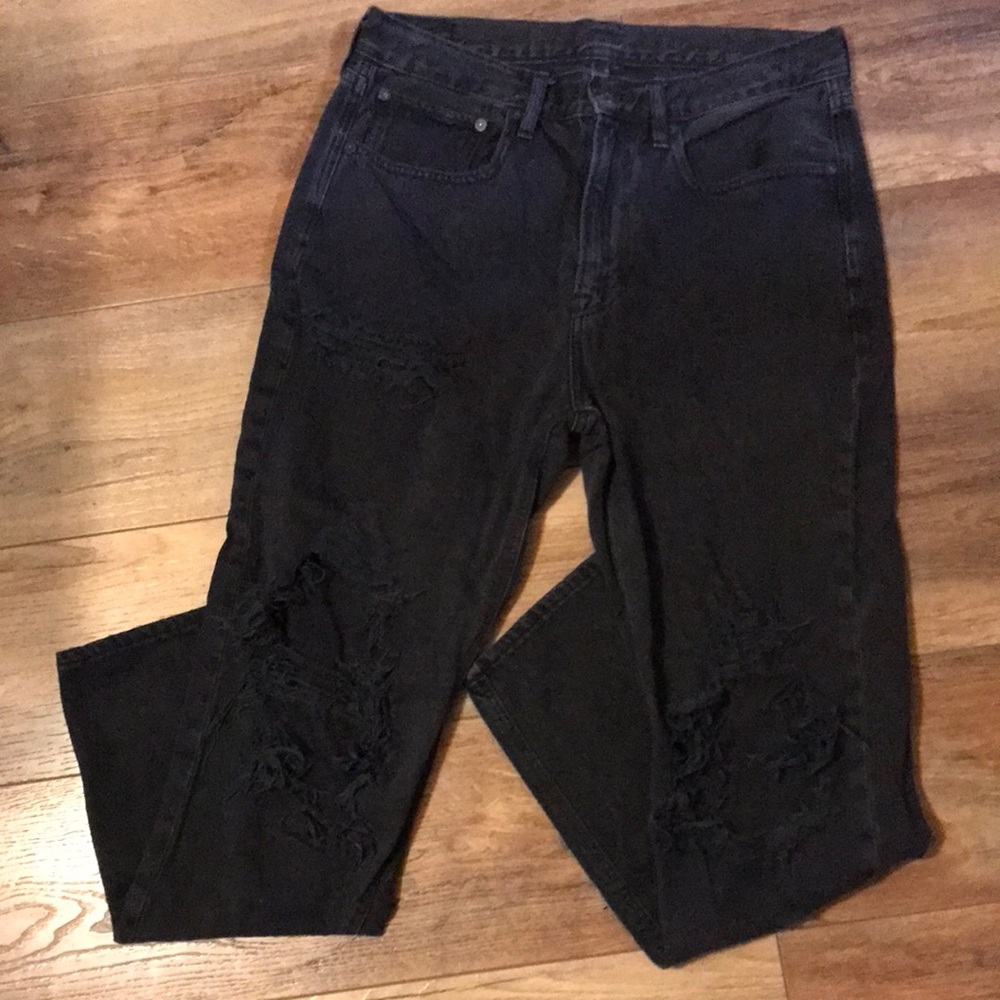 American Eagle Black Distressed Jeans - Picture 1 of 7